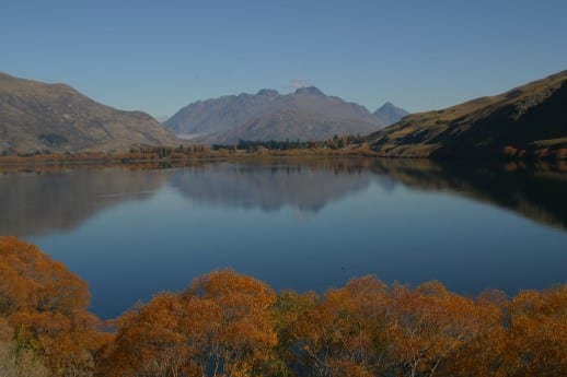 NZ Fly Fishing Expeditions - Clear, calm and cool Lake Hayes in Autumn