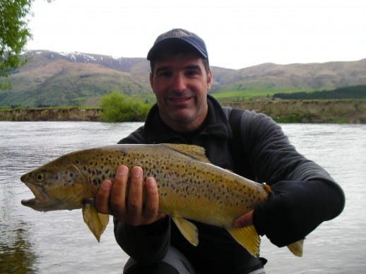 Good condition Brown trout caught with emerger